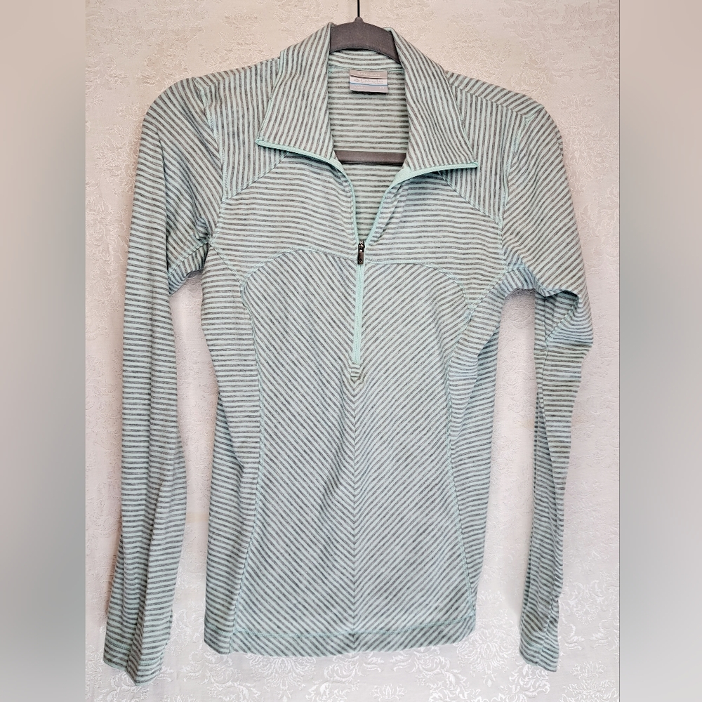 Columbia Dallas Cowboys Golf Club Top XS Teal And GrayStripe Long Sleeve